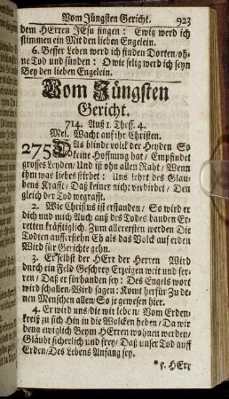 Vom Jüngsten Gericht. - Von der Ewigkeit.