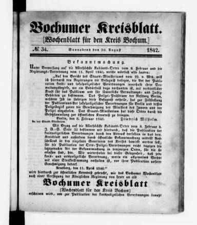 Titelseite einer Zeitung