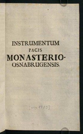 Instrumentum Pacis [...]