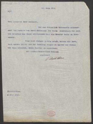 Brief an Heinrich Dessauer : 10.03.1914