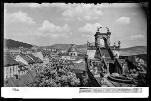Blick auf Tetschen an der Elbe mit Schlossgarten