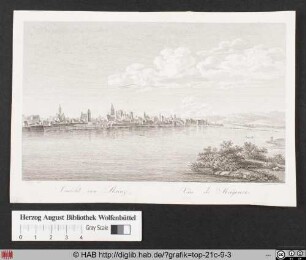 Ansicht von Mainz. Vue de Mayence.