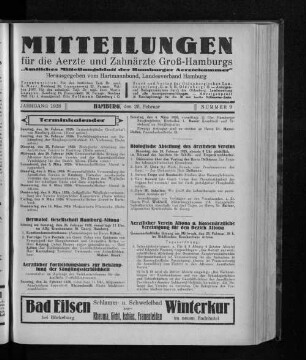 Jahrgang 1928, Hamburg, den 26. Februar, Nummer 9