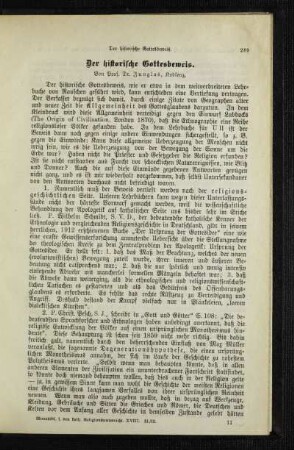 ¬Der¬ historische Gottesbeweis