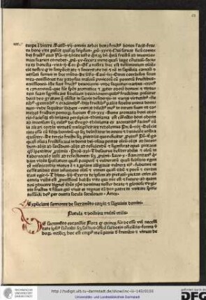 De sacramenti eucaristie nota quod quinque sunt deesse vel necessitate ipsius sacramenti scilicet sacerdos...