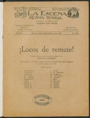 ¡Locos de remate! : pieza cómica en dos actos