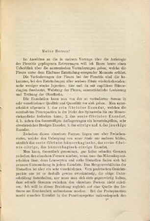 Klinische Vorträge : Vortrag, 16 : 5, Respirationsapparat ; 5. Pathologie der Pleuritis