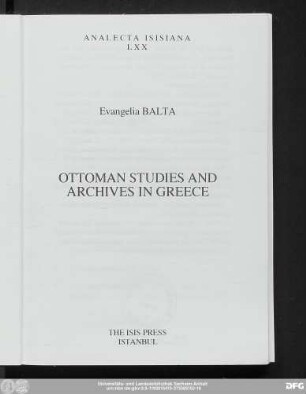 Ottoman studies and archives in Greece