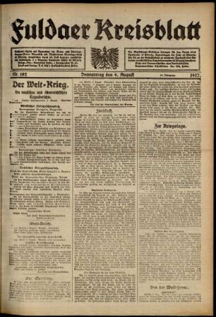 Ausgabe vom Donnerstag, den 09. August 1917.