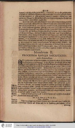 Membrum II. PROCESSUM EJUSQVE DISCEPTATIONEM demonstrat.