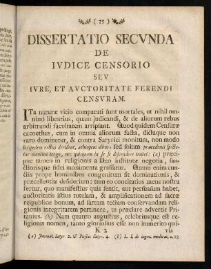 75-114, Capvt I. De Privatorvm In Censvra Ferenda Ivre.