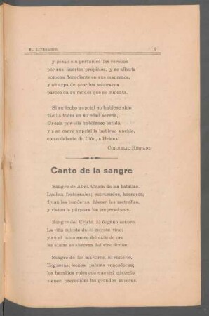 Canto de la sangre