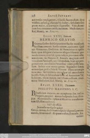 Epist. XXXI. Romam. Henrico Gravio.