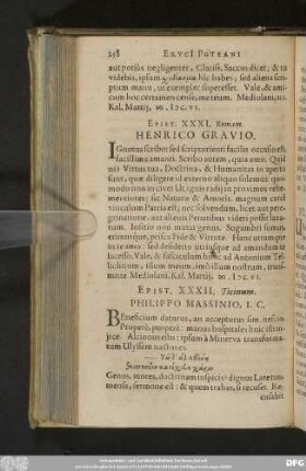 Epist. XXXI. Romam. Henrico Gravio.