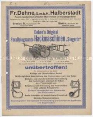 Parallelogramm-Hackmaschinen "Siegerin"