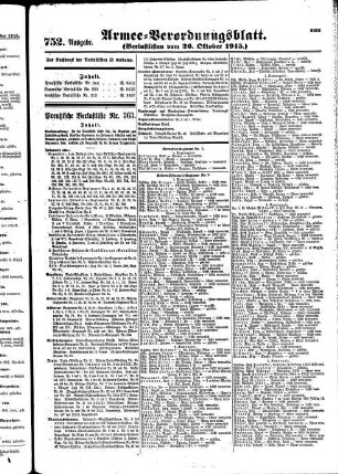752. Ausgabe. Dienstag, 26. Oktober 1915