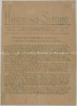 Illegale antifaschistische Betriebszeitung der Hanomag AG zur nationalsozialistischen Lohnpolitik