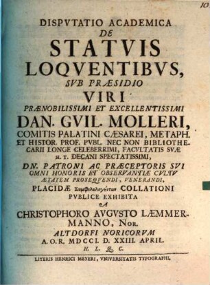 Disp. acad. de statuis loquentibus