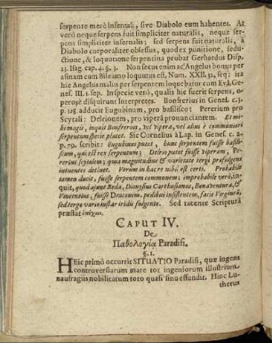 Caput IV. De Παθολογια Paradisi.