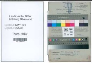 Entnazifizierung Hans Kann , geb. 04.01.1903 (Ingenieur)