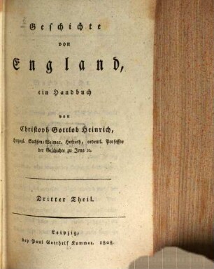 Geschichte von England : ein Handbuch. 3
