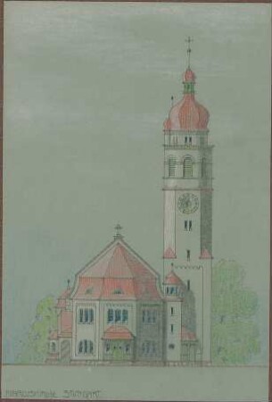 Dolmetsch, Heinrich; Stuttgart; Markuskirche - Ostseite (Ansicht)