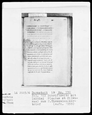 Paulus Apostolus, Epistulae cum glossis — Initiale P (aulus), Folio 103 recto