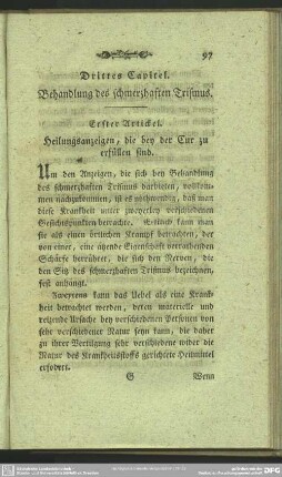 Drittes Capitel. Behandlung des schmerzhaften Trismus