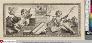 [Zwei Putti an einem Opferaltar mit Weihrauch]