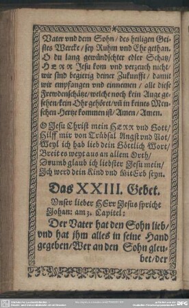 Das XXIII. Gebet