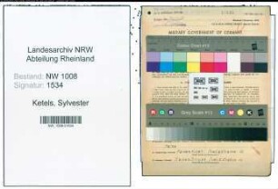 Entnazifizierung Sylvester Ketels , geb. 05.09.1900 (Arbeiter)