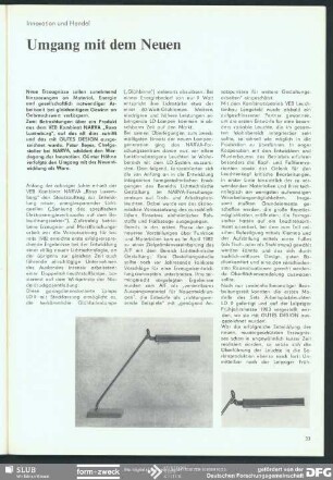 Umgang mit dem Neuen : Innovation und Design