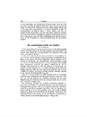 Die erzieherischen Kräfte der Familie