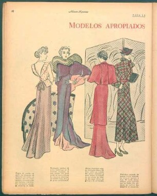 Modelos apropiados para esta temporada [Dibujos] : Para la mujer