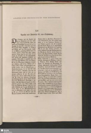 XV Agathe und Friedrich III. von Schönburg