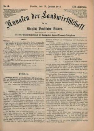 No. 5. Berlin, den 15. Januar 1873. XIII. Jahrgang.