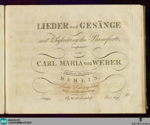 Lieder und Gesänge / Ausw. : Op. 66. 15tes Liederheft