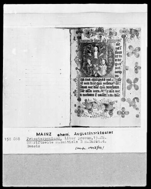 Liber precum: folio ?, Initiale D, Deesis