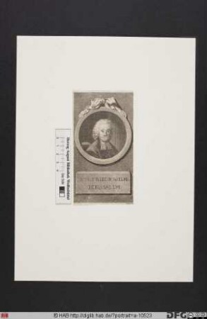 Bildnis Johann Friedrich Wilhelm Jerusalem