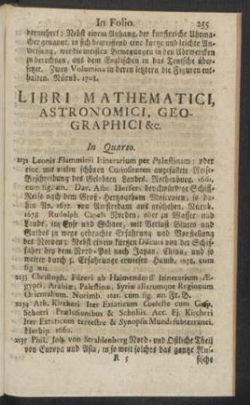 Libri Mathematici, Astronomici, Geographici &c. In Quarto