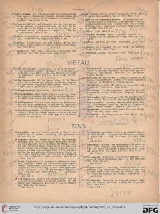 Metall (Nr. 105-118)