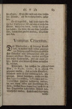 Vomitus Cruentus.