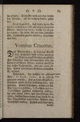 Vomitus Cruentus.