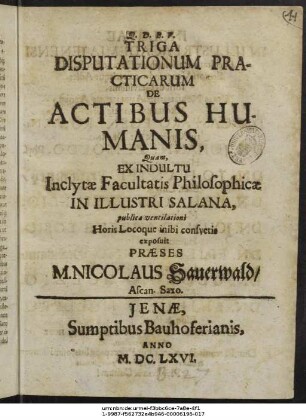 Triga Disputationum Practicarum De Actibus Humanis