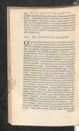 CXLI. Io. Baptista Laurus.