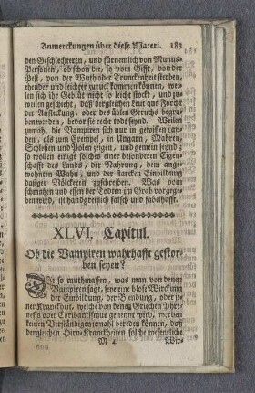 XLVI. Capitul. Ob die Vampiren wahrhafft gestorben seyen?