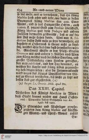 Das XXIII. Capitel