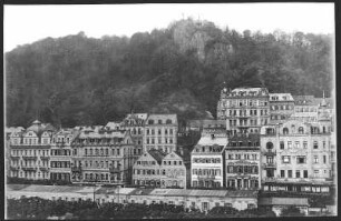 Karlsbad. Alte Wiese mit Hirschensprung über Hotel Metropole