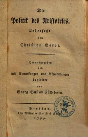 Die Politik des Aristoteles, [1]