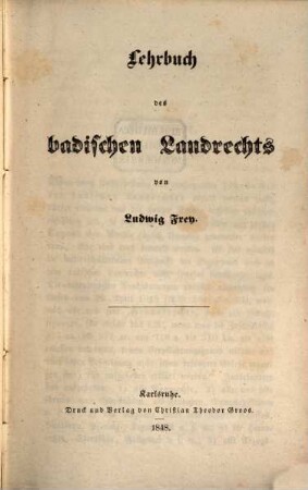Lehrbuch des badischen Landrechts